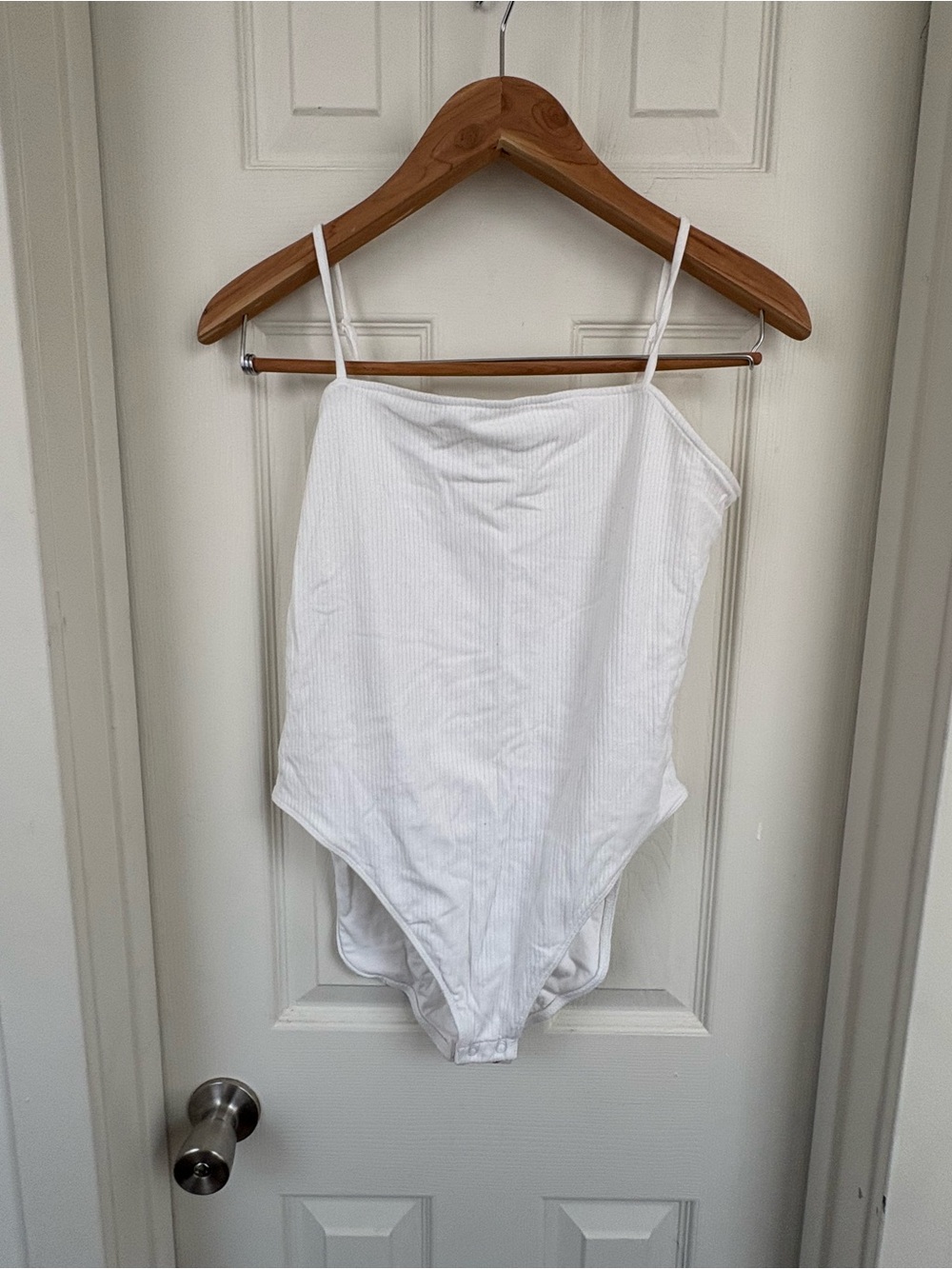 White Ribbed One-Piece Bodysuit